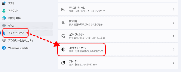 コントラストテーマ