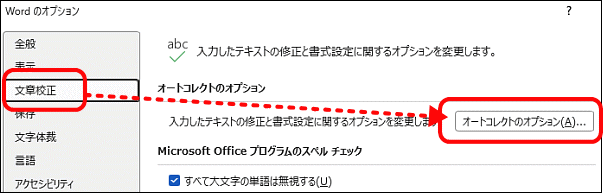 オートコレクトのオプション
